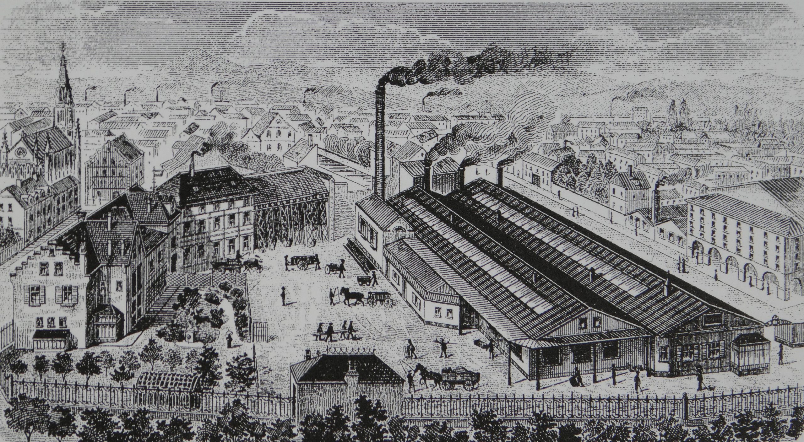 Ancien atelier de construction mécanique Auguste Petit & Fils à la fin du XIXe siècle (c)Document Archives de Mulhouse